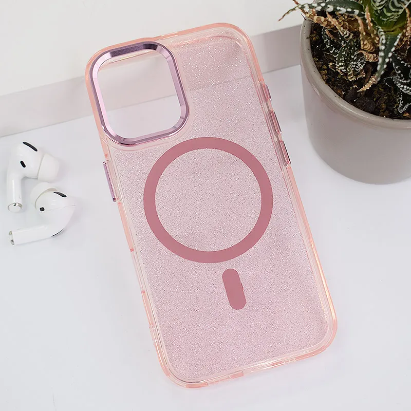 Maska za iPhone 16 Mag Case Glitter roze