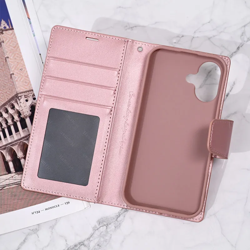 Maska za iPhone 16 na preklop Hanman Mill roze