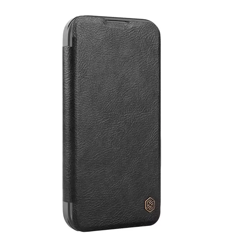 Maska za iPhone 16 na preklop Nillkin Qin Prop crna