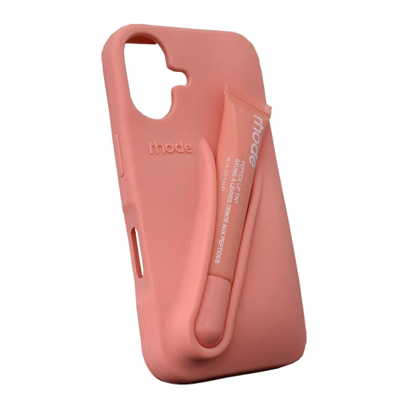 Maska za iPhone 16 peach pit Rhode LIP CASE + LIP TINT