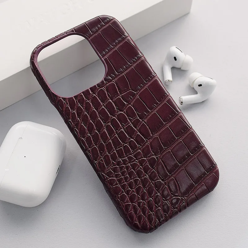 Maska za iPhone 16 Pro Croco Leather bordo