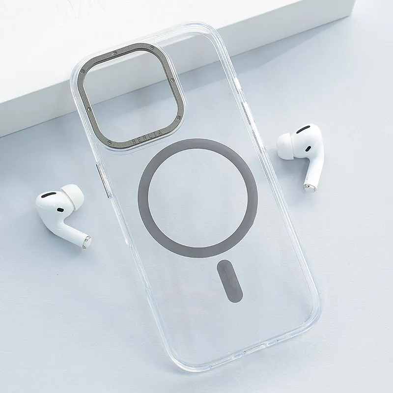 Maska za iPhone 16 Pro Max Berlia Crystal Armor Magnetic transparent crna