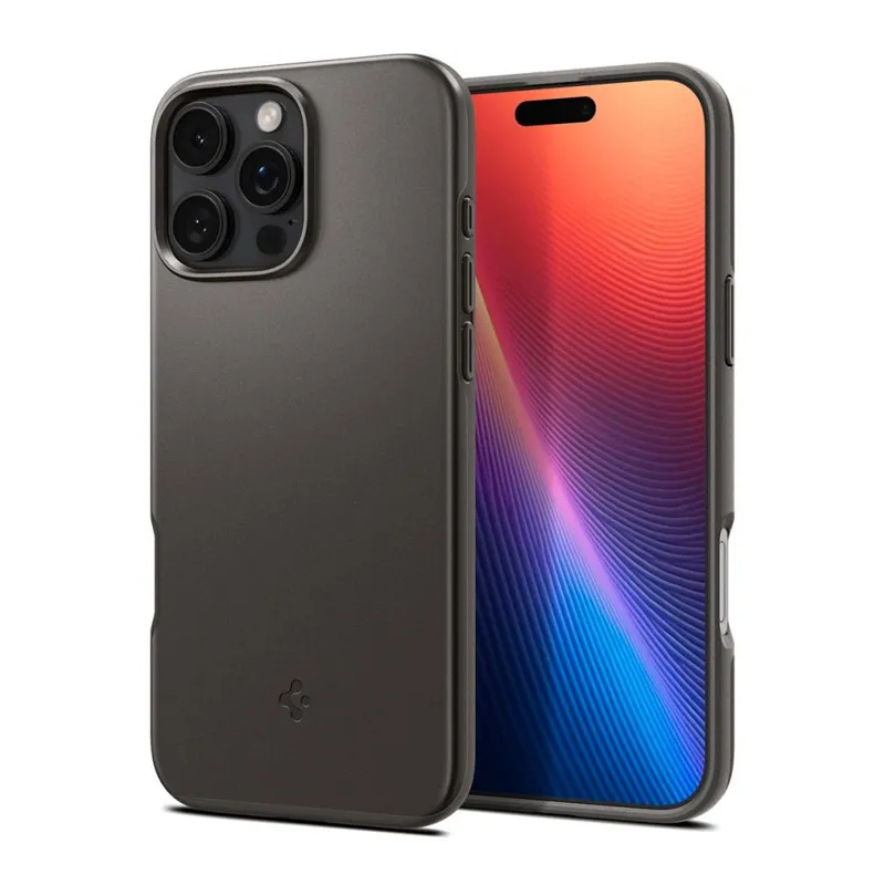 Maska za iPhone 16 Pro Max gunmetal Spigen Thin Fit MagSafe