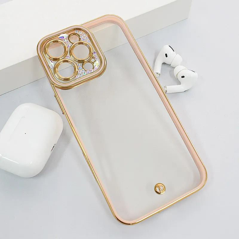 Maska za iPhone 16 Pro Max Luxury Crystal Clear roze
