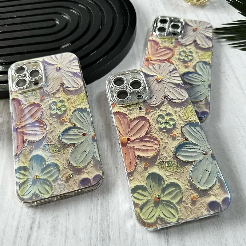 Maska za iPhone 16 Pro Painting Flower crvena