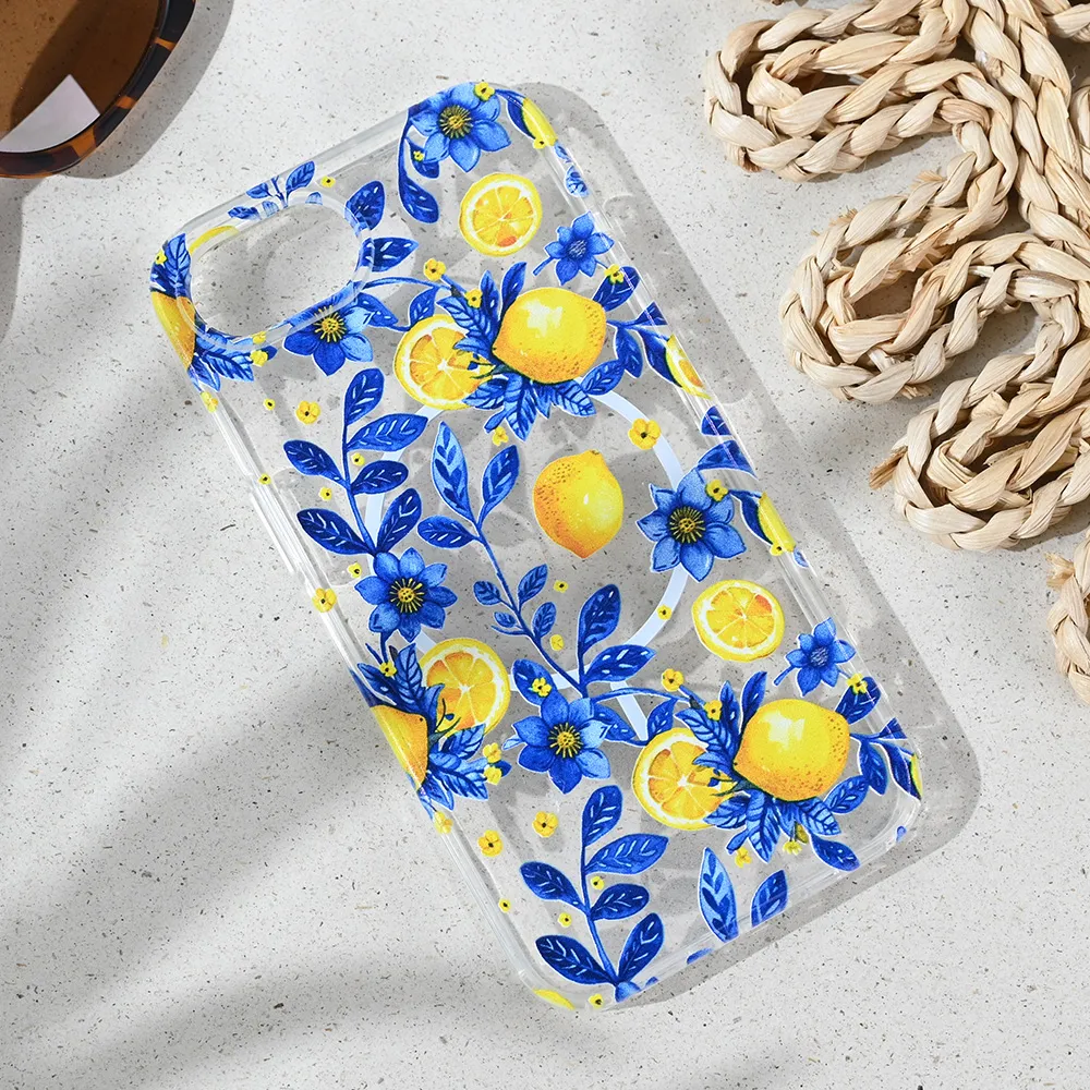 Maska za iPhone 16e 6.1 Mediteran Lemon Print Magsafe
