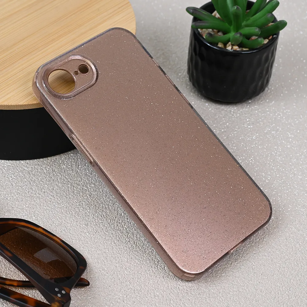 Maska za iPhone 16E 6.1 Sparkle Dust roze zlatna
