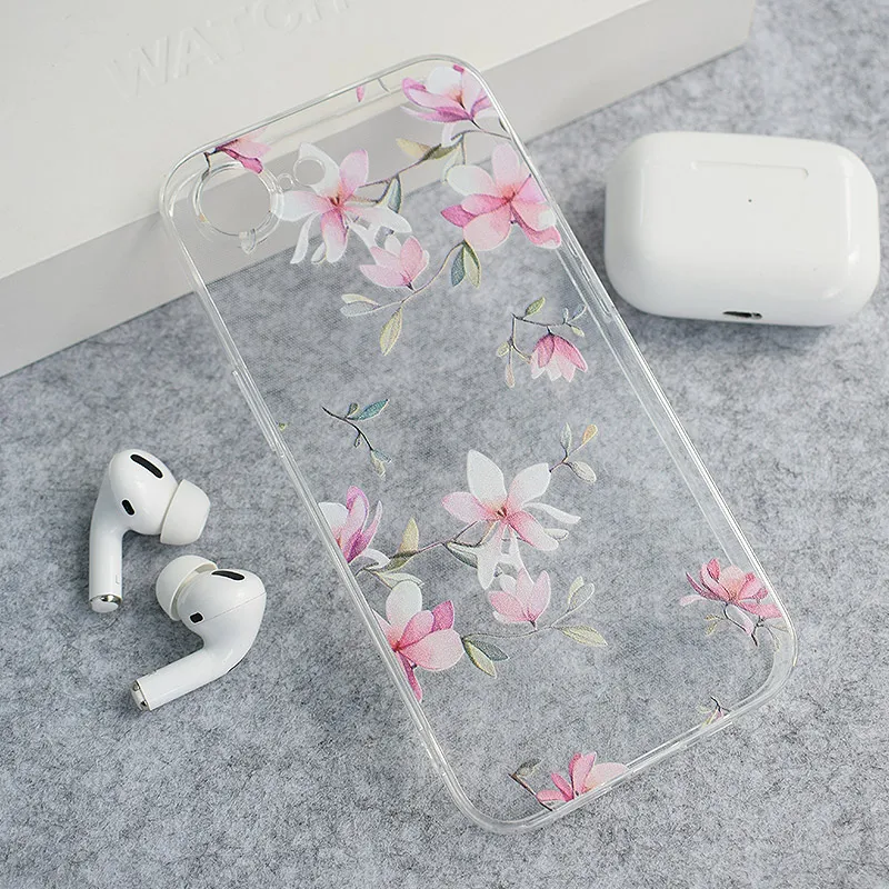 Maska za iPhone 16e Nanobit Print Pink Mangolia Flowers