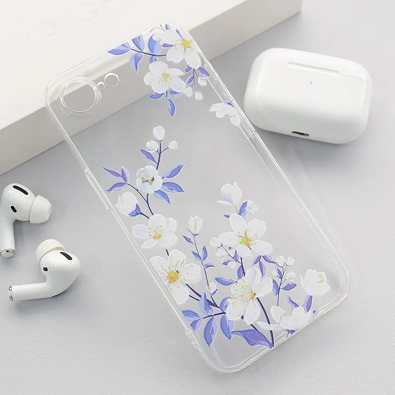 Maska za iPhone 16e White Blossom Nanobit Print