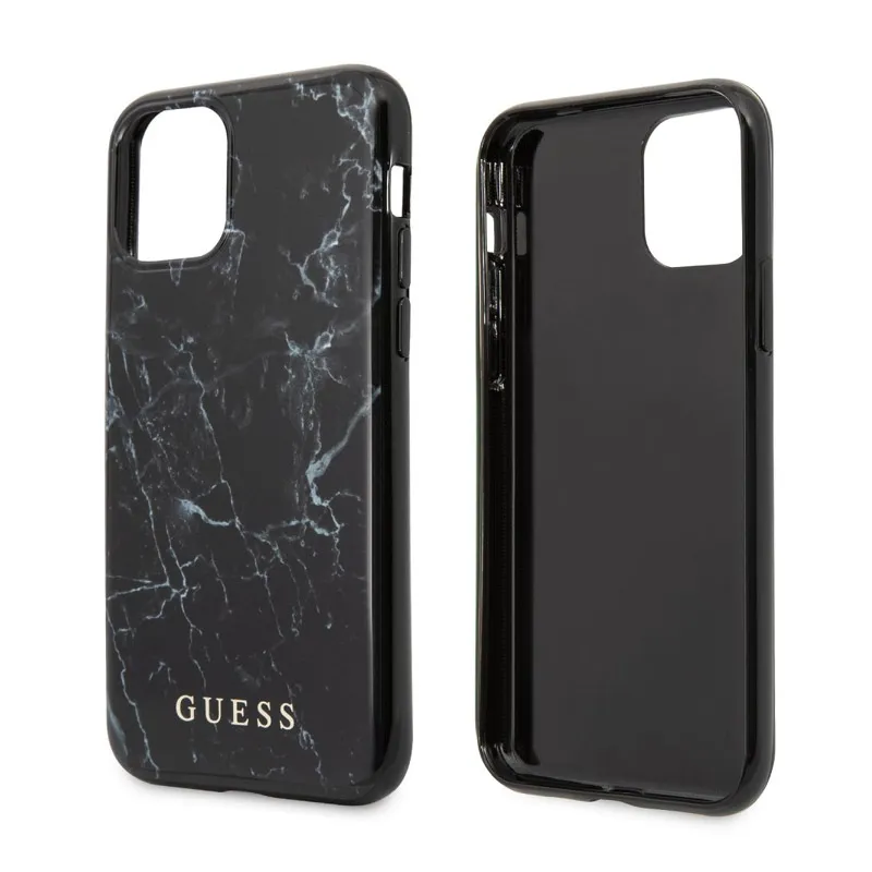 Maska za iPhone X crna Guess Faceplate Marble