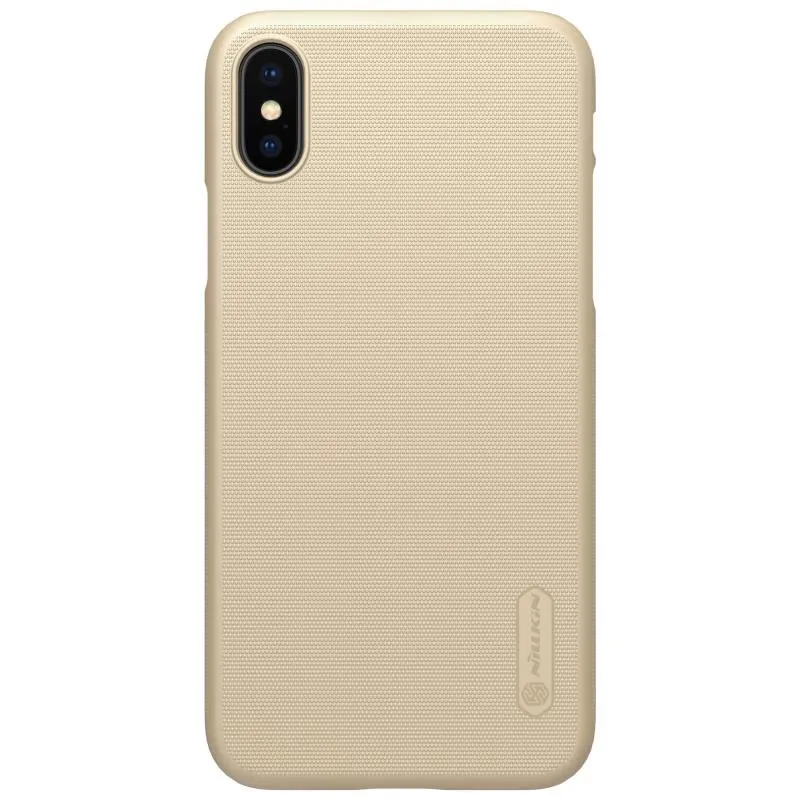 Maska za iPhone X/ iPhone XS zlatna Nillkin Super Frosted Shield