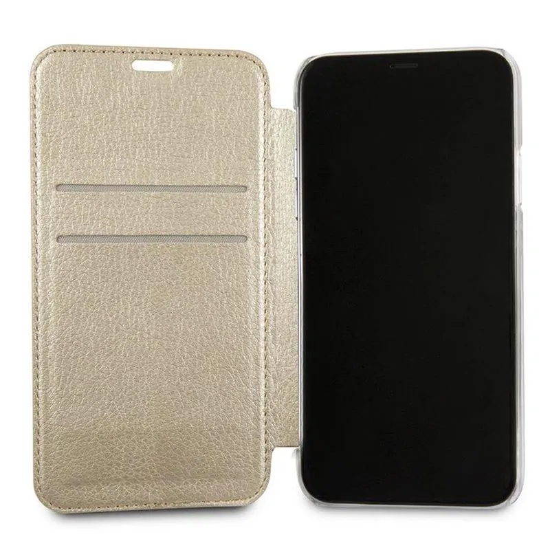 Maska za iPhone X krem na preklop Guess Book