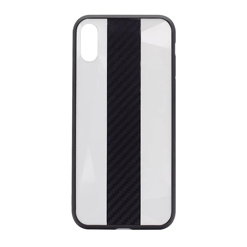 Maska za iPhone X/ XS bela Carbon Line