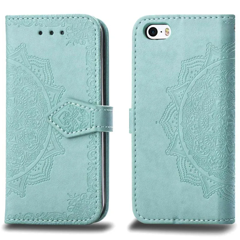 Maska za iPhone X/ XS zelena na preklop Arabesque flip