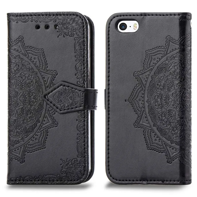 Maska za iPhone XS Max crna na preklop Arabesque flip