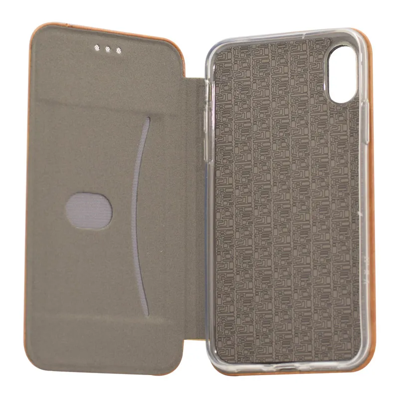 Maska za iPhone XS Max na preklop Teracell Leather crvena