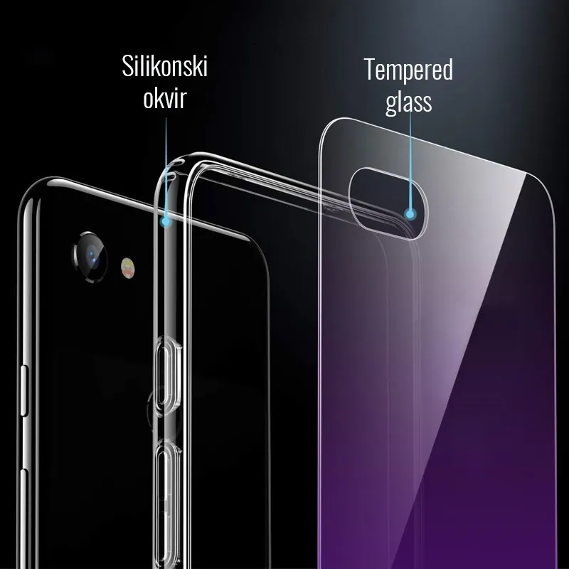 Maska za iPhone XS Max  Platina Rainbow in Sky transparent crna