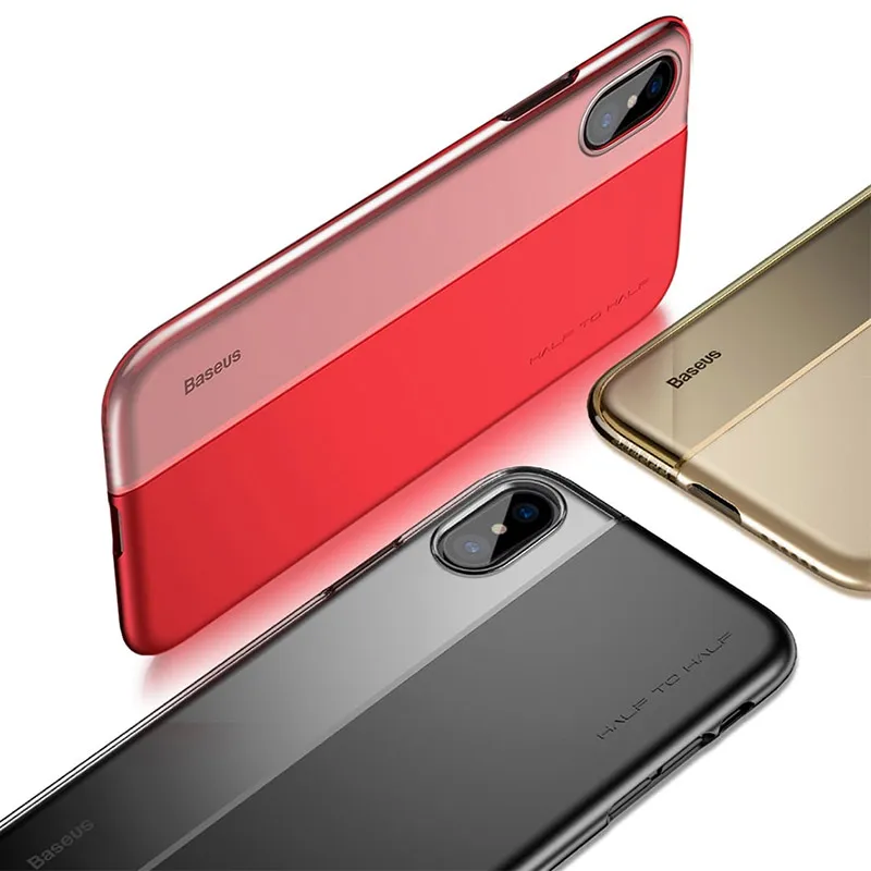 Maska za iPhone XS zlatna Baseus Half to Half
