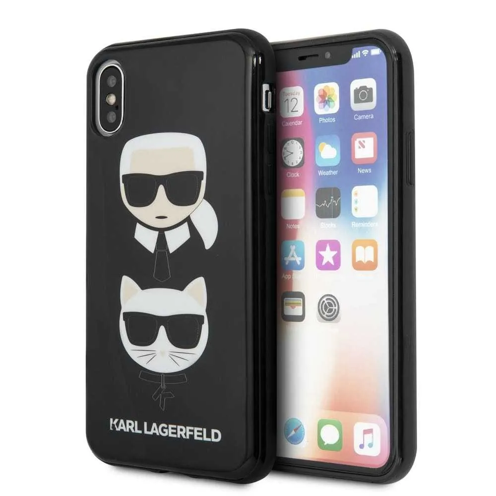 Maska za iPhone X/XS Karl Lagerfeld TPU Choupette crna (KLHCPXTPUKICKC)