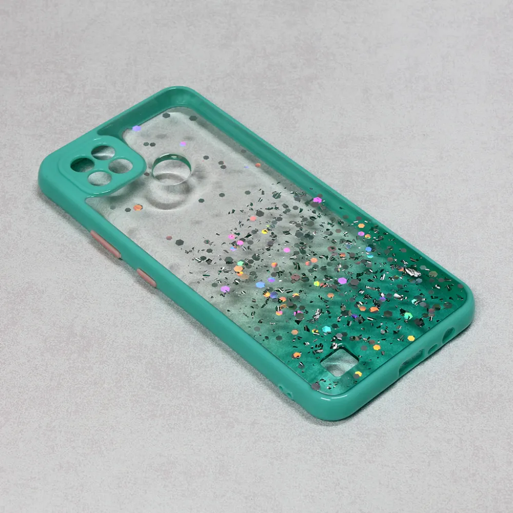 Maska za Realme C21 Frame Glitter mint