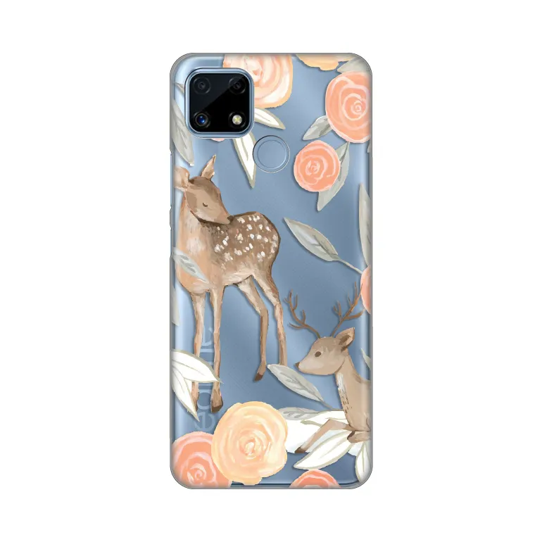Maska za Realme C25 Flower Deer Silikonska Print Skin