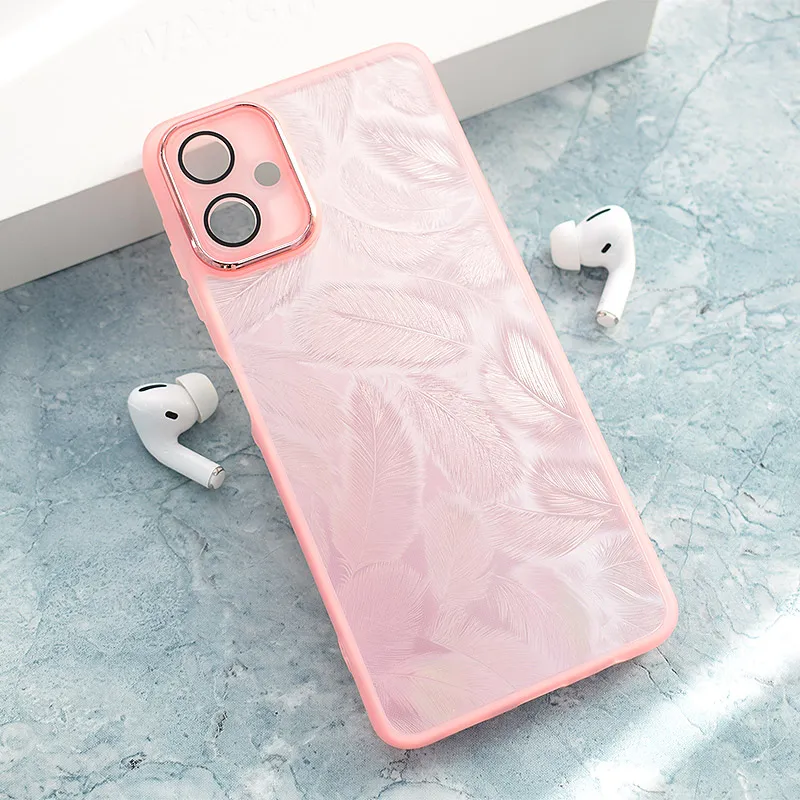 Maska za Samsung A06/ A065F Glitter Feather roze