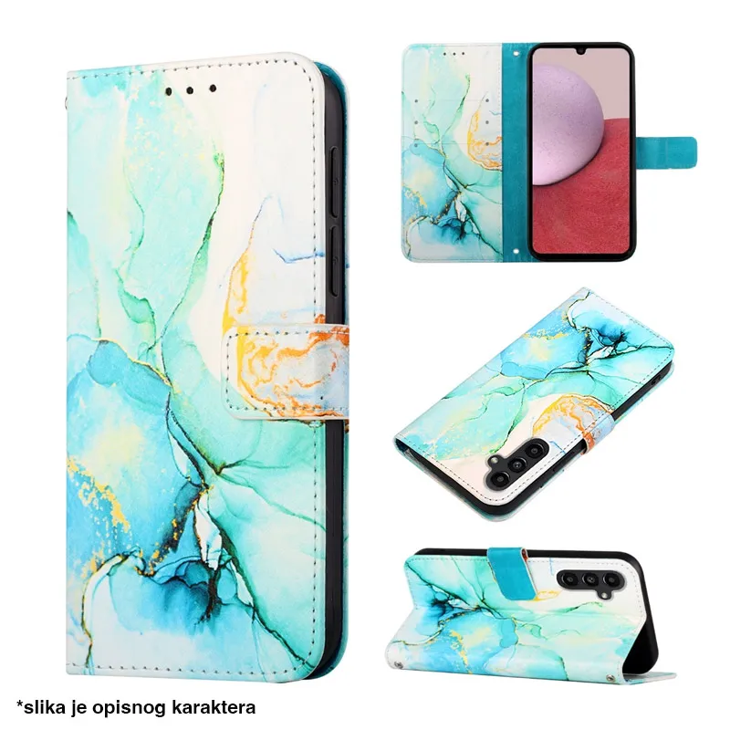 Maska za Samsung A16 5G/ A166B tirkiz na preklop Marble