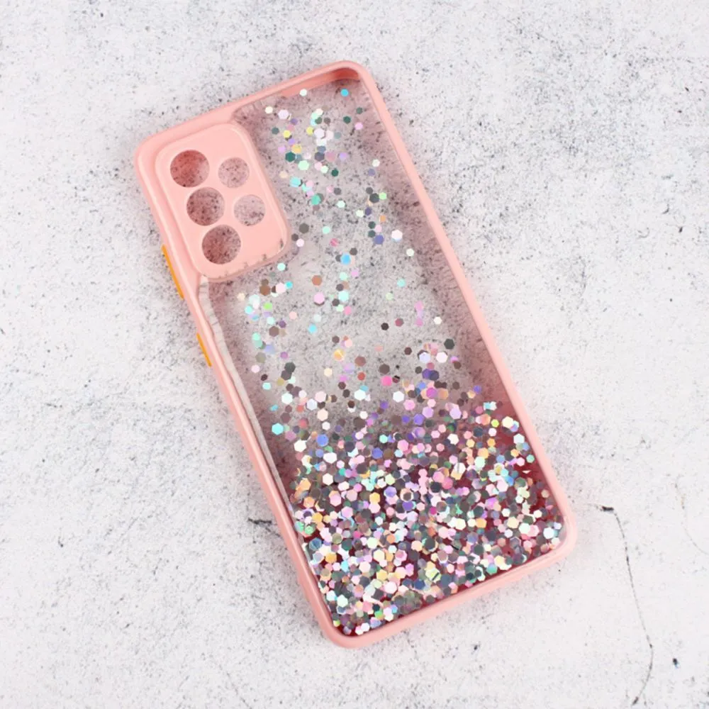 Maska za Samsung A52 4G / A52 5G / A52s 5G Frame Glitter roze