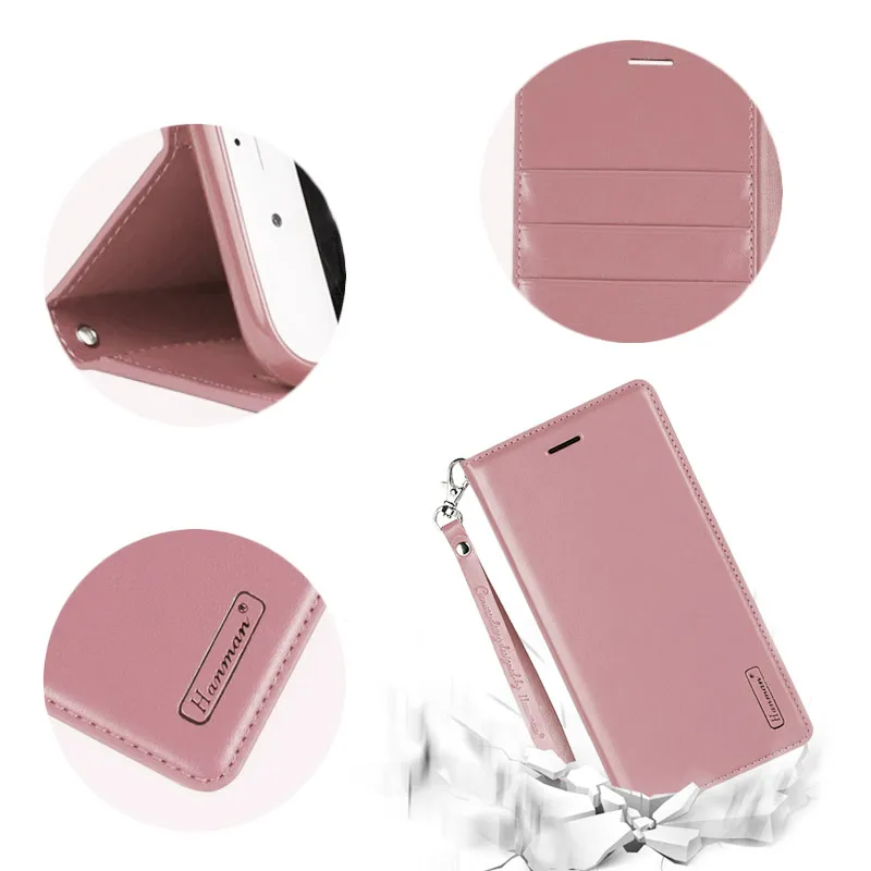 Maska za Samsung A8 Plus/ A730 (2018) roze na preklop Hanman Minor