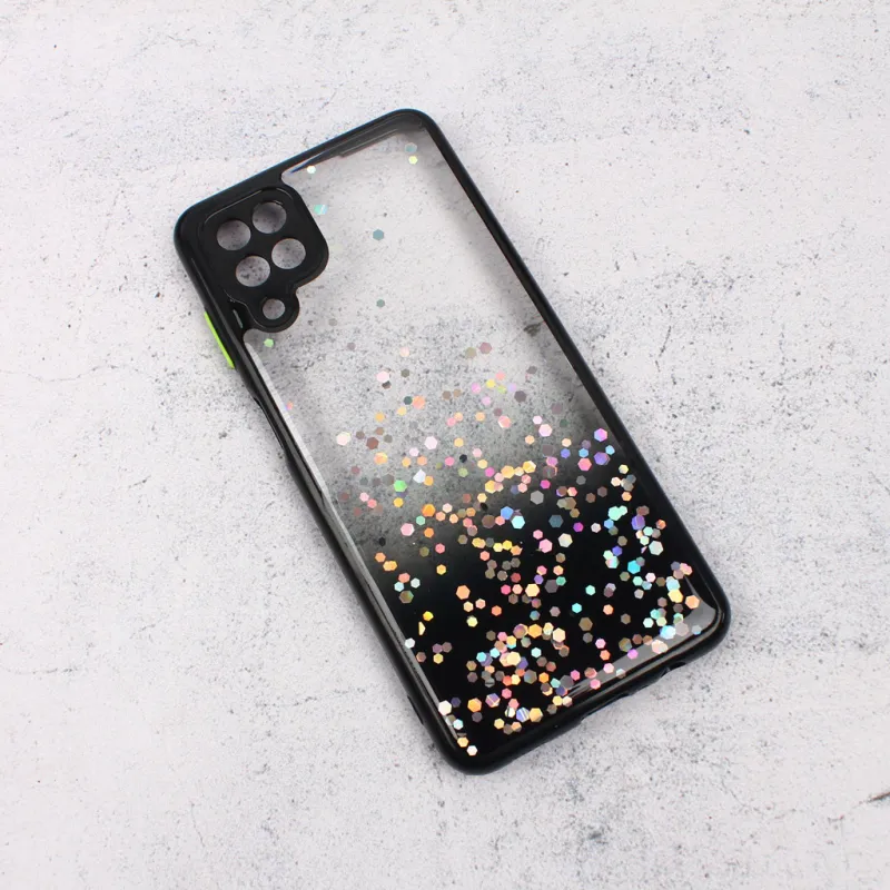 Maska za Samsung Galaxy A12 Frame Glitter crna