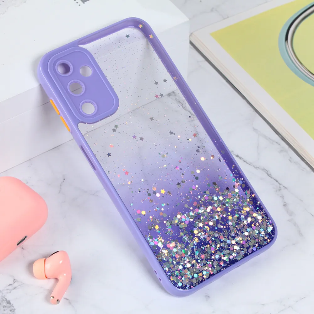 Maska za Samsung Galaxy A14 4G/5G Frame Glitter ljubičasta
