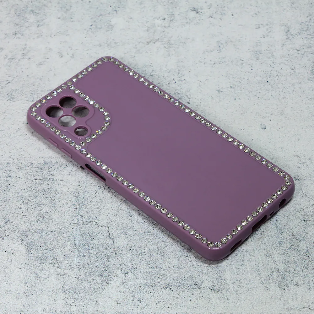 Maska za Samsung Galaxy A22 4G Frame Cirkon ljubičasta