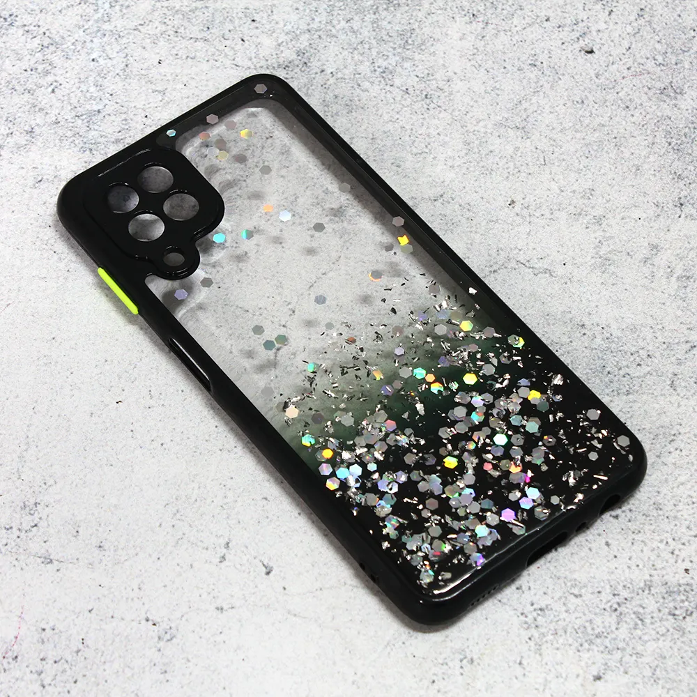 Maska za Samsung Galaxy A22 4G Frame Glitter crna