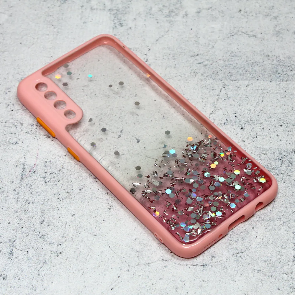 Maska za Samsung Galaxy A30s/A50/A50s Frame Glitter roze