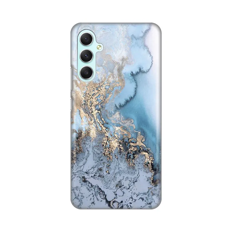 Maska za Samsung Galaxy A34 5G Blue Gold Marble Silikonska Print