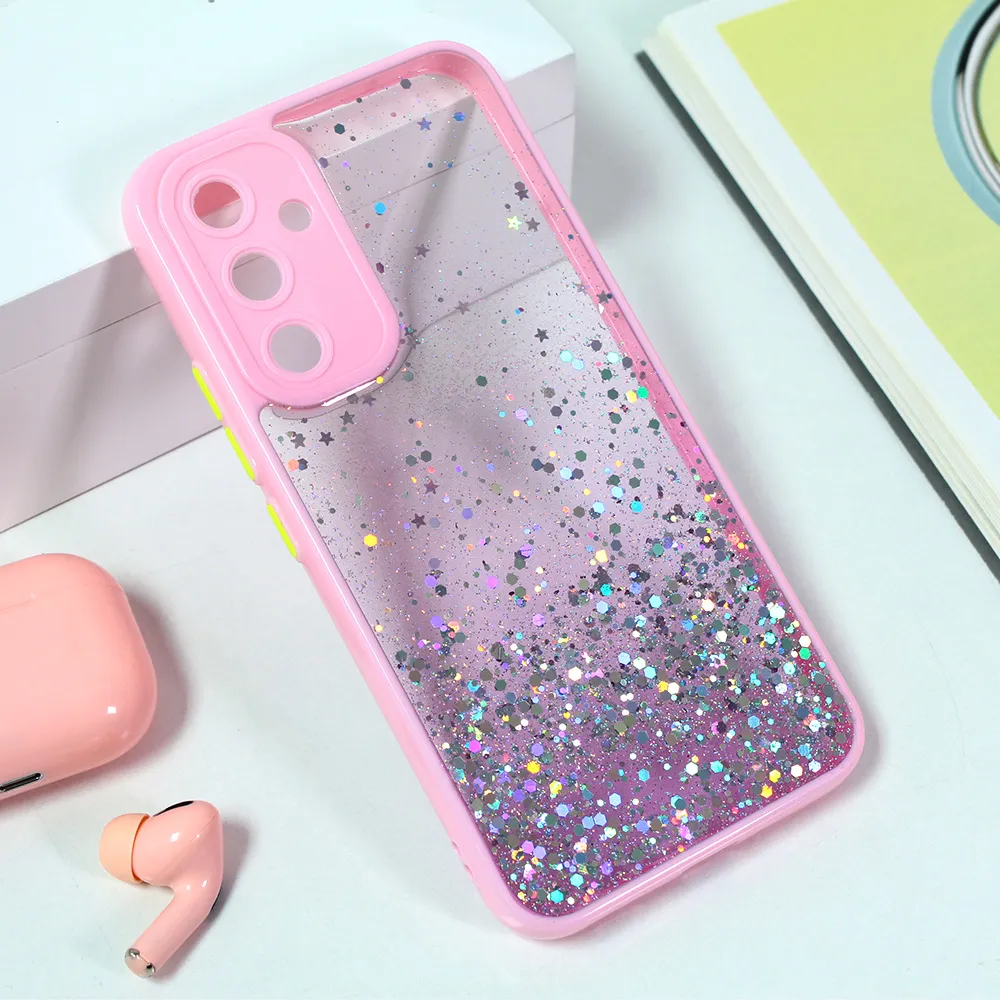 Maska za Samsung Galaxy A54 5G Frame Glitter roze