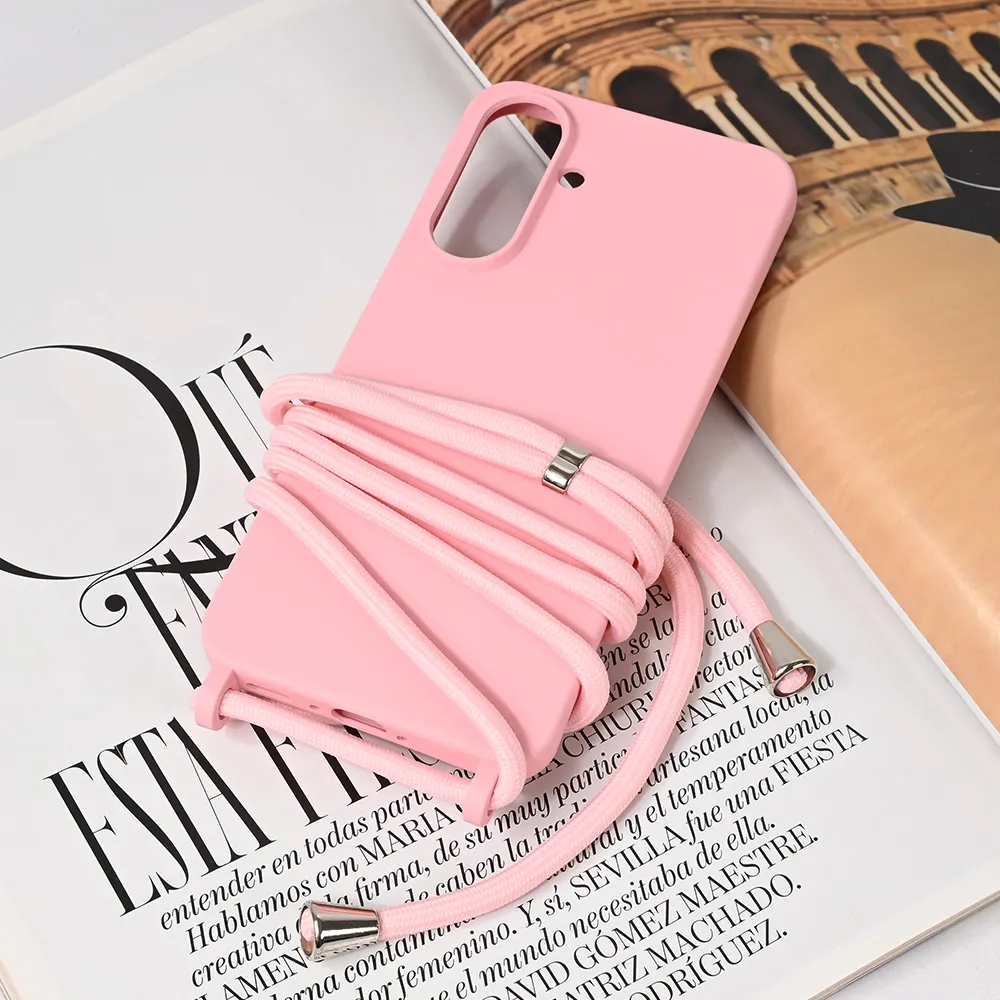 Maska za Samsung Galaxy A56 Crossbody roze