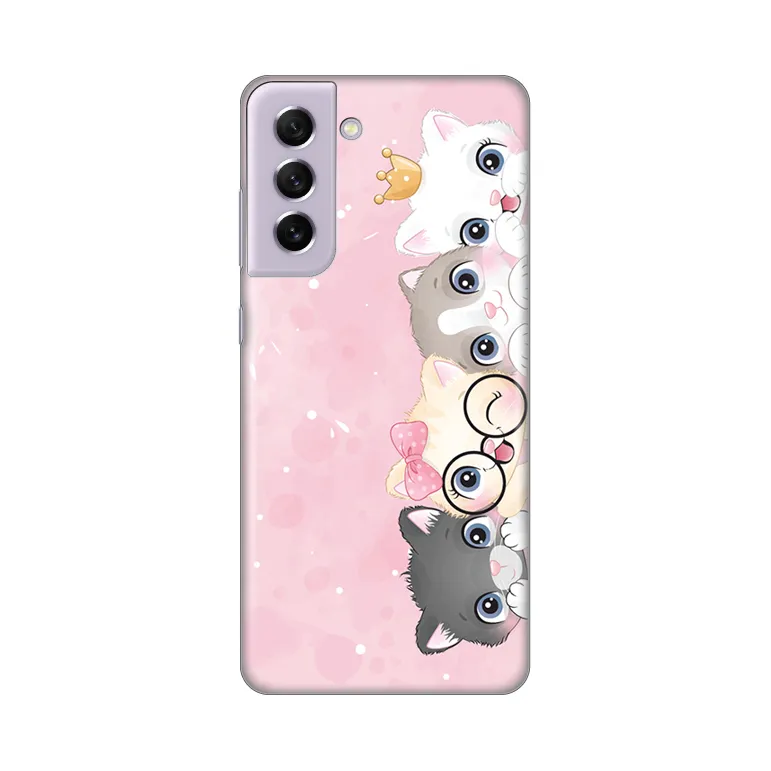 Maska za Samsung Galaxy S21 FE Silikonska Print Skin Pink Cats