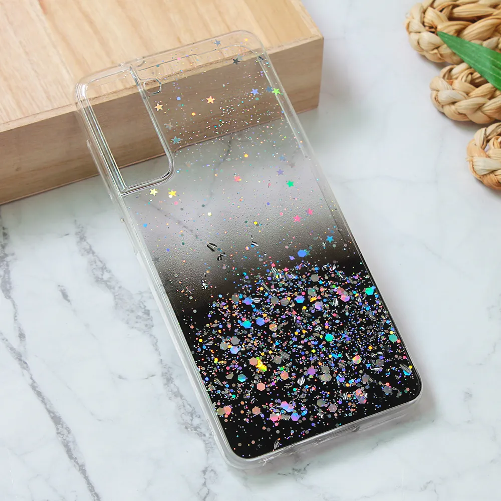 Maska za Samsung Galaxy S21 Silikonska Glitter crna