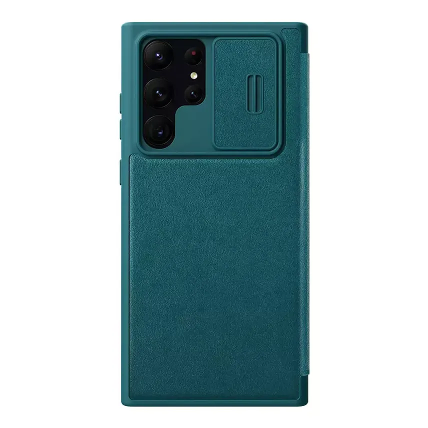 Maska za Samsung Galaxy S23 Ultra Nillkin Qin Pro (plain leather) zelena