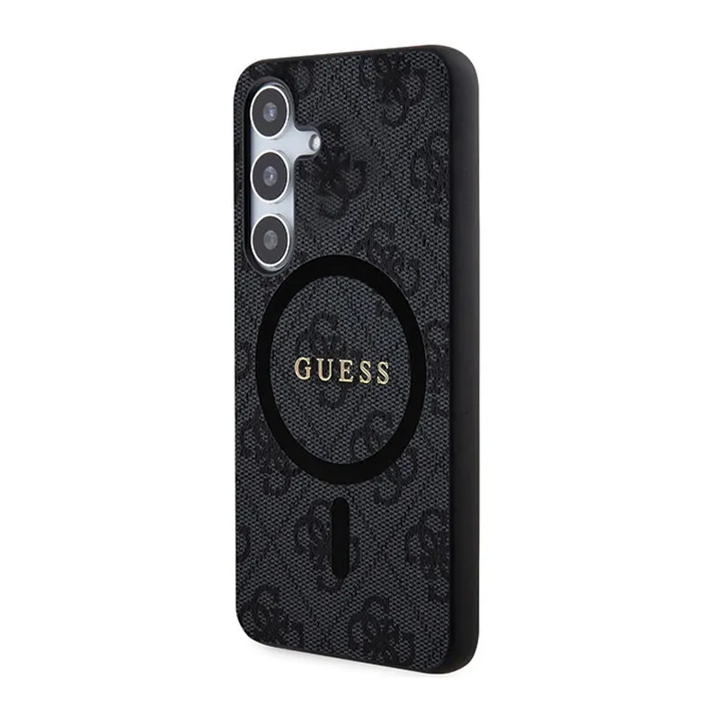 Maska za Samsung Galaxy S24/S921B Guess 4G Collection Leather Metal Logo MagSafe crna