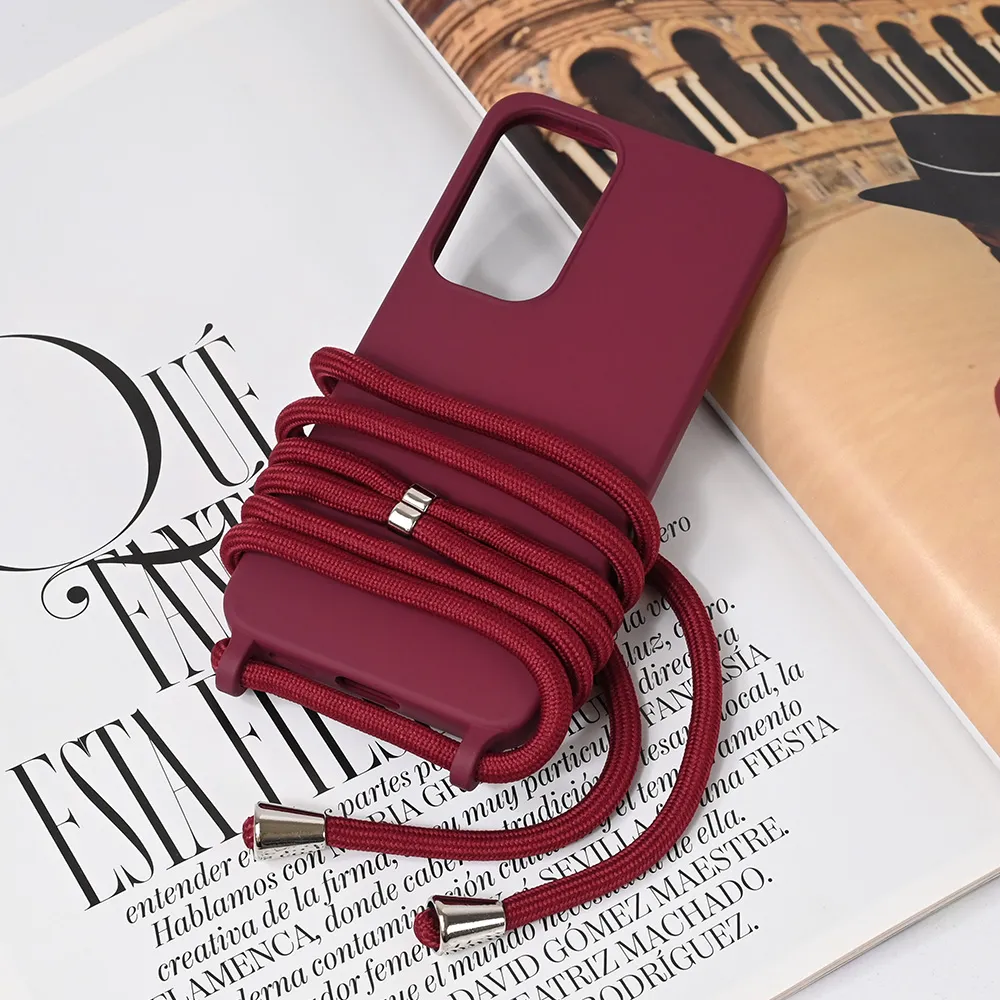 Maska za Samsung Galaxy S25 Crossbody bordo