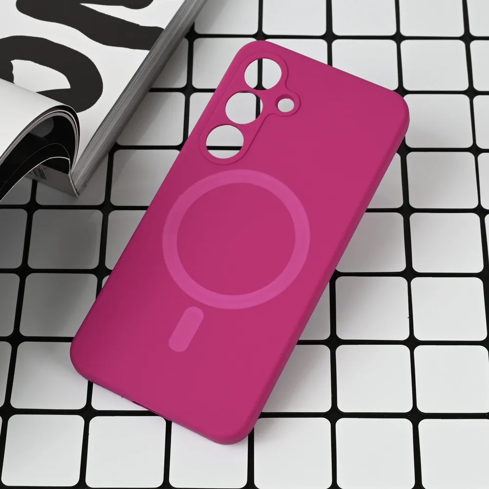 Maska za Samsung Galaxy S25 Magsafe Pure color tamno pink