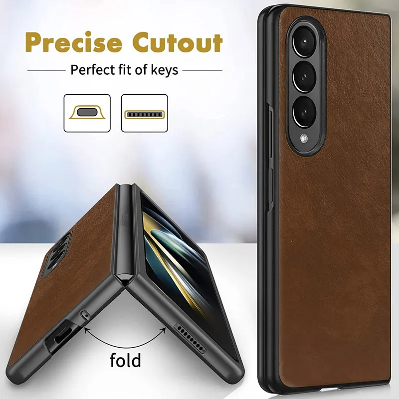 Maska za Samsung Galaxy Z Fold 5 5G/ F946B braon Leather