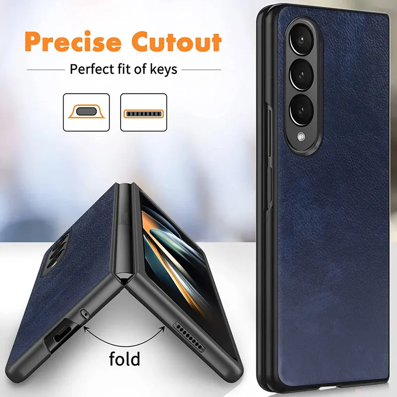 Maska za Samsung Galaxy Z Fold 5 5G/ F946B plava Leather