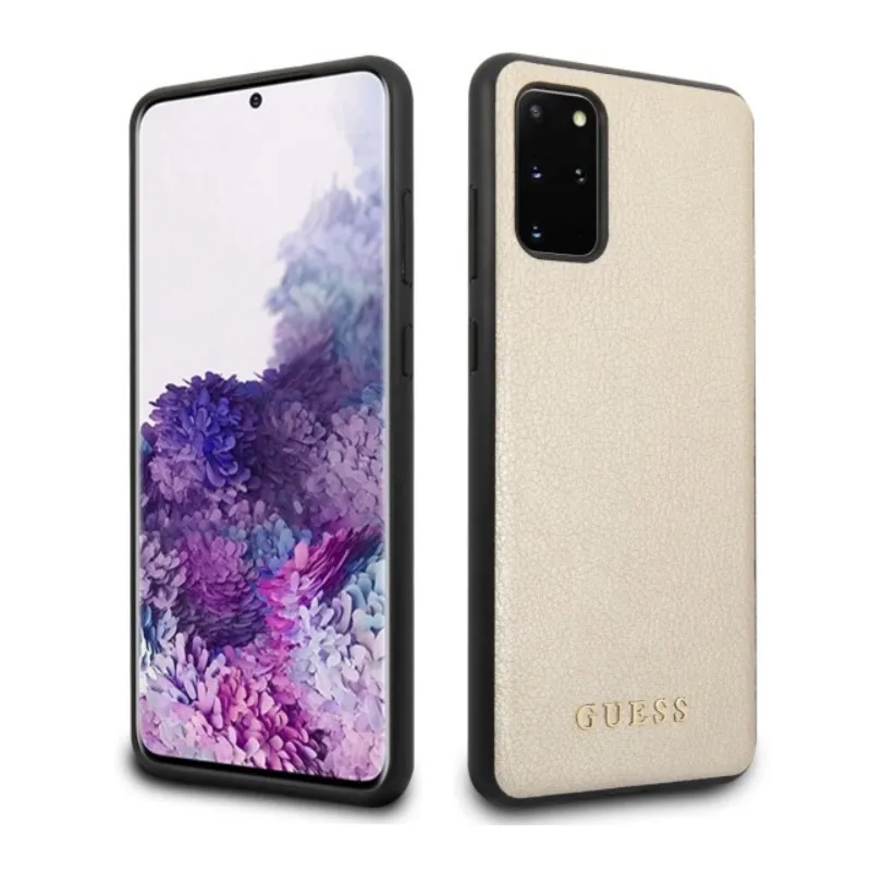 Maska za Samsung S20 Plus/ G985F zlatno crna Guess Faceplate