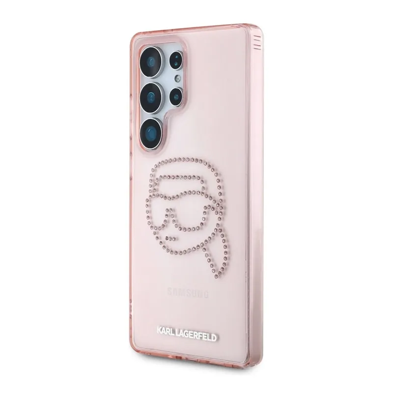 Maska za Samsung S25 Ultra/ S938B Karl Lagerfeld Rhinestones K Head Logo pink