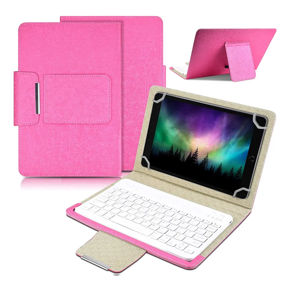 Maska za Tablet 11 Univerzalna sa Bluetooth Tastaturom Leather pink