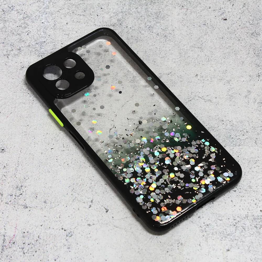 Maska za Xiaomi Mi 11 Lite Frame Glitter crna