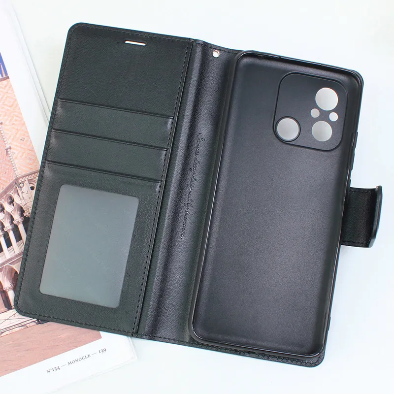 Maska za Xiaomi Redmi 12C crna/ na preklop Hanman Mill